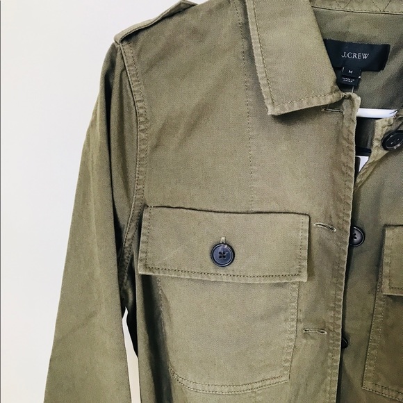 j Crew cropped fatigue jacket green - Picture 4 of 5